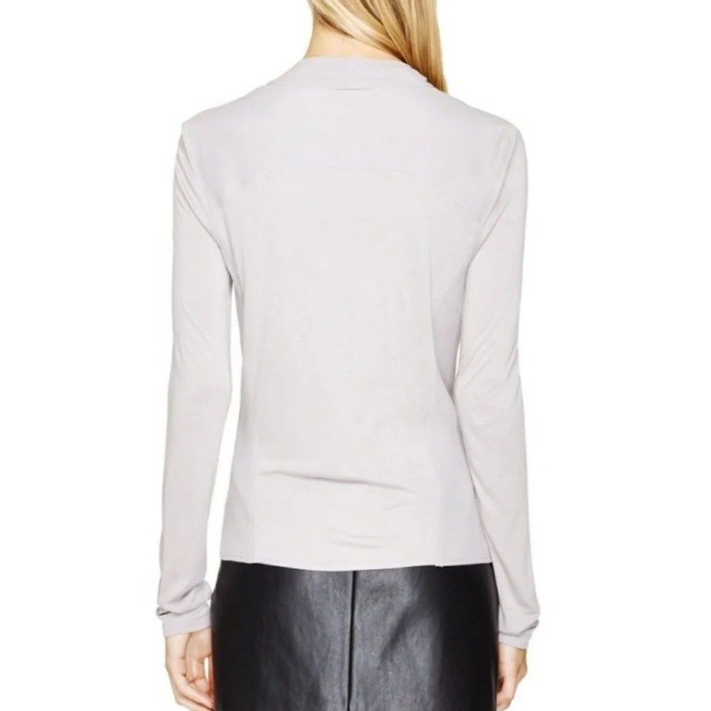 ARITZIA Babaton Medium Size Oliver Black Blouse Jacket Moto Zip Crepe Viscose - Picture 14 of 15